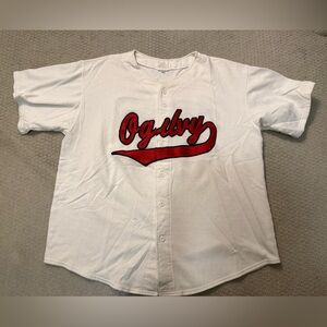 Vintage California Baseball Jersey White and Red Men's Jersey XXL